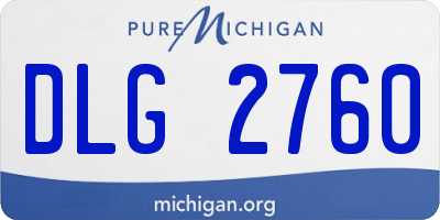 MI license plate DLG2760