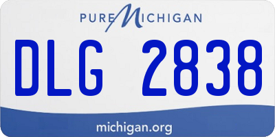 MI license plate DLG2838