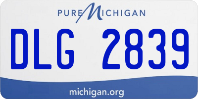 MI license plate DLG2839