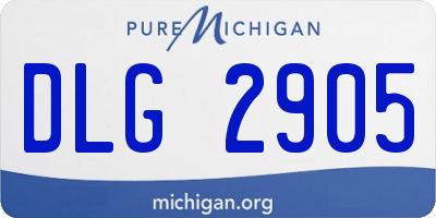 MI license plate DLG2905