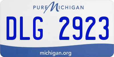 MI license plate DLG2923
