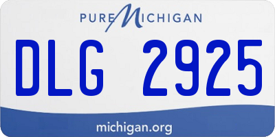 MI license plate DLG2925