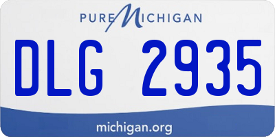 MI license plate DLG2935