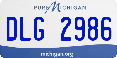 MI license plate DLG2986