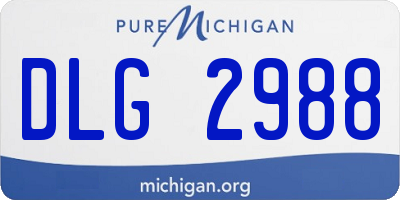 MI license plate DLG2988