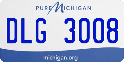 MI license plate DLG3008