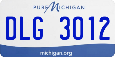 MI license plate DLG3012