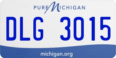MI license plate DLG3015