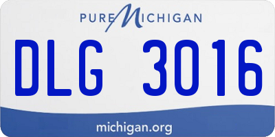 MI license plate DLG3016