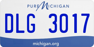 MI license plate DLG3017