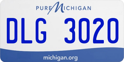 MI license plate DLG3020