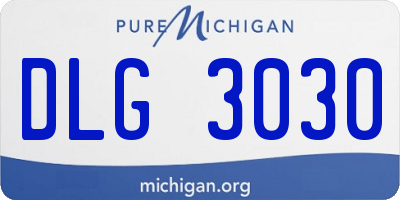 MI license plate DLG3030