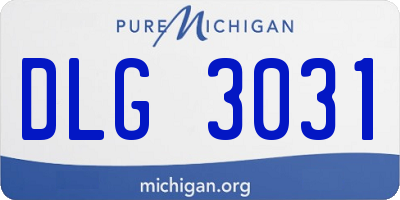 MI license plate DLG3031