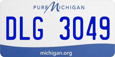 MI license plate DLG3049
