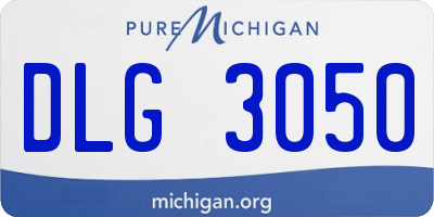 MI license plate DLG3050