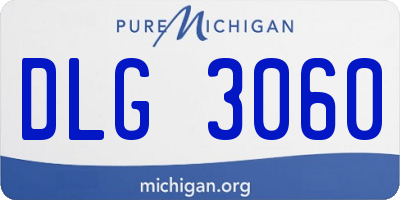 MI license plate DLG3060