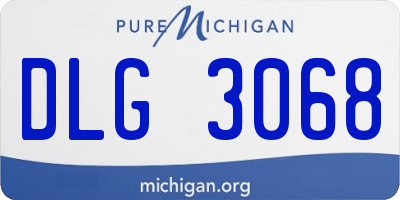 MI license plate DLG3068