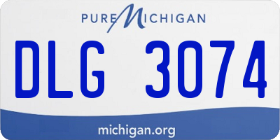 MI license plate DLG3074