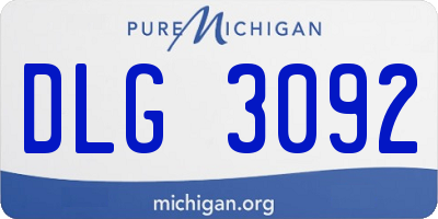 MI license plate DLG3092