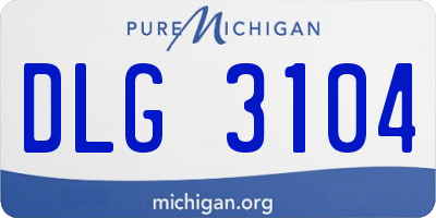 MI license plate DLG3104