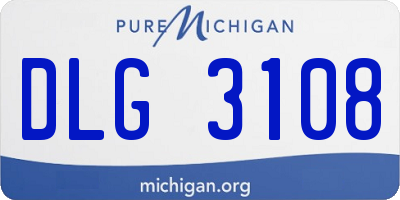 MI license plate DLG3108