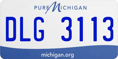 MI license plate DLG3113