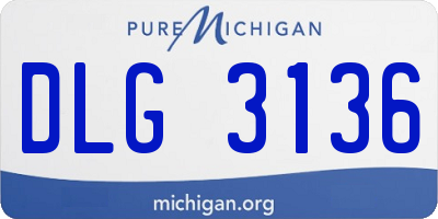 MI license plate DLG3136