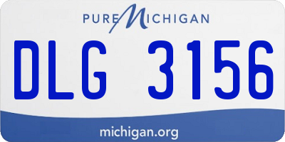 MI license plate DLG3156