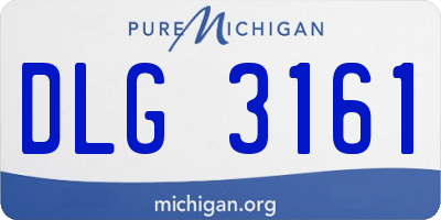 MI license plate DLG3161