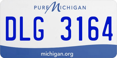 MI license plate DLG3164