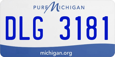 MI license plate DLG3181