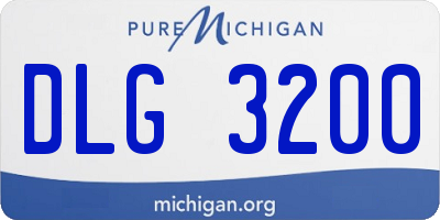 MI license plate DLG3200