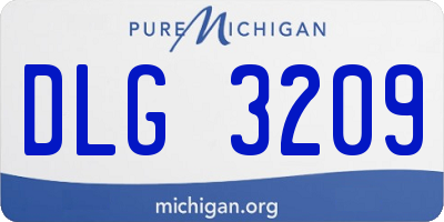 MI license plate DLG3209