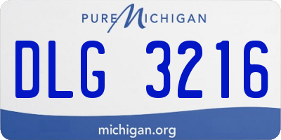 MI license plate DLG3216