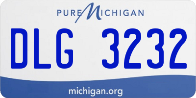 MI license plate DLG3232