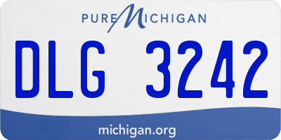 MI license plate DLG3242