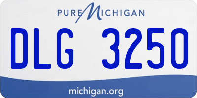 MI license plate DLG3250