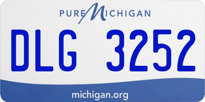 MI license plate DLG3252