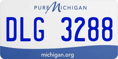 MI license plate DLG3288
