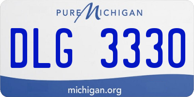 MI license plate DLG3330