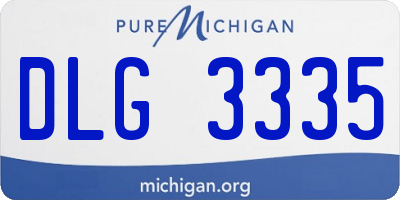 MI license plate DLG3335