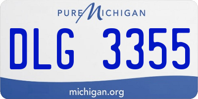MI license plate DLG3355