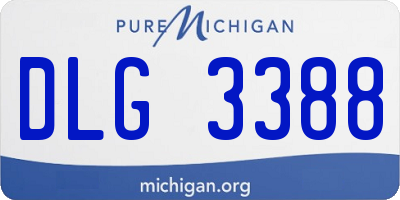 MI license plate DLG3388