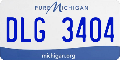 MI license plate DLG3404