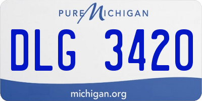 MI license plate DLG3420