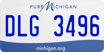 MI license plate DLG3496