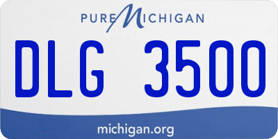 MI license plate DLG3500