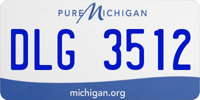MI license plate DLG3512