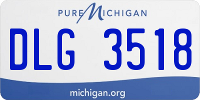 MI license plate DLG3518