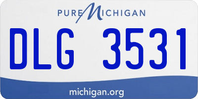 MI license plate DLG3531